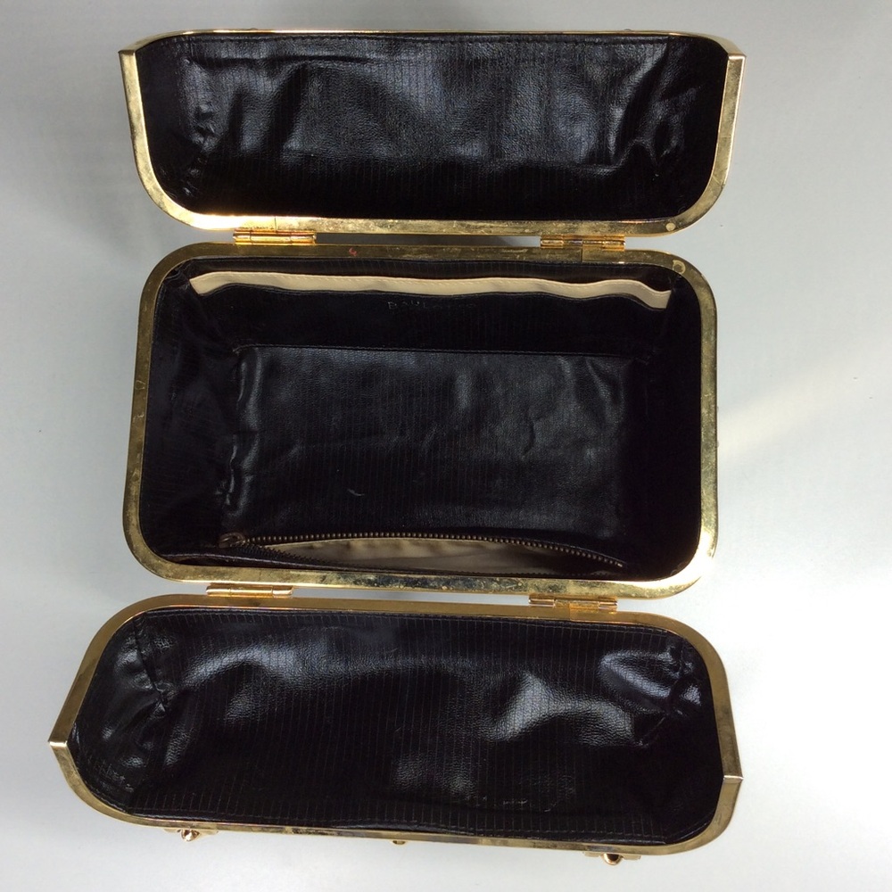 Baulotto Italian Bronze Lucite Handbag Designed Art Deco Box Purse Bag - Picture 8 of 12